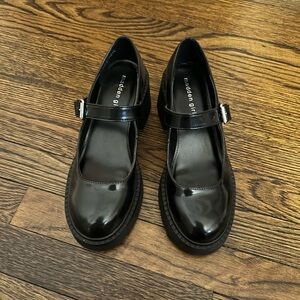 Madden Girl Glossy Black Mary Jane Lug Sole
